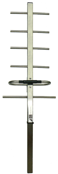 UHF 6 element square boom scaled Yagi, stainless steel, 520-700MHz, specify 20MHz, 9dBd – 1.2m